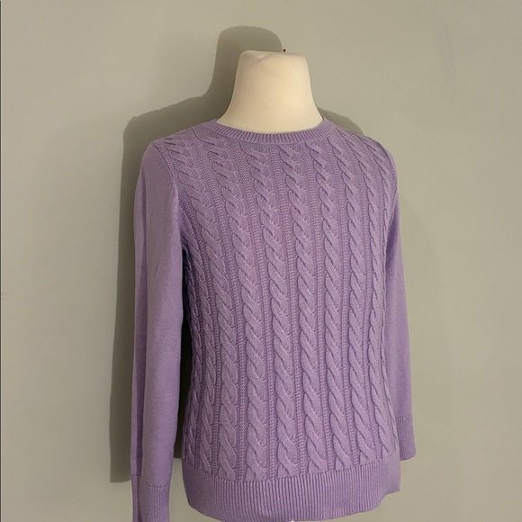 Talbots Purple Cable Knit Sweater NWOT - Picture 7 of 10